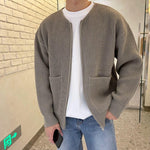 Zip Up Knitted Cardigan -brown
