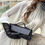 White Long-sleeved Ruffled Tie Maxi Dress