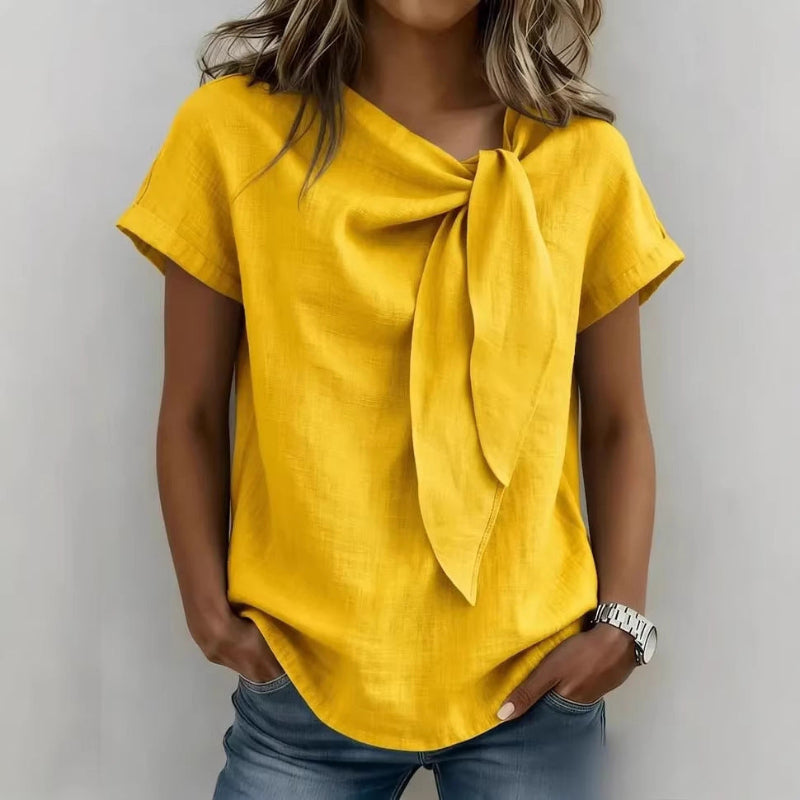 Short Sleeve Casual T-Shirt - yellow