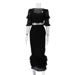 Sweetheart Puff-Sleeve Crop Top & Tiered Ruffle Hem Midi Skirt Set