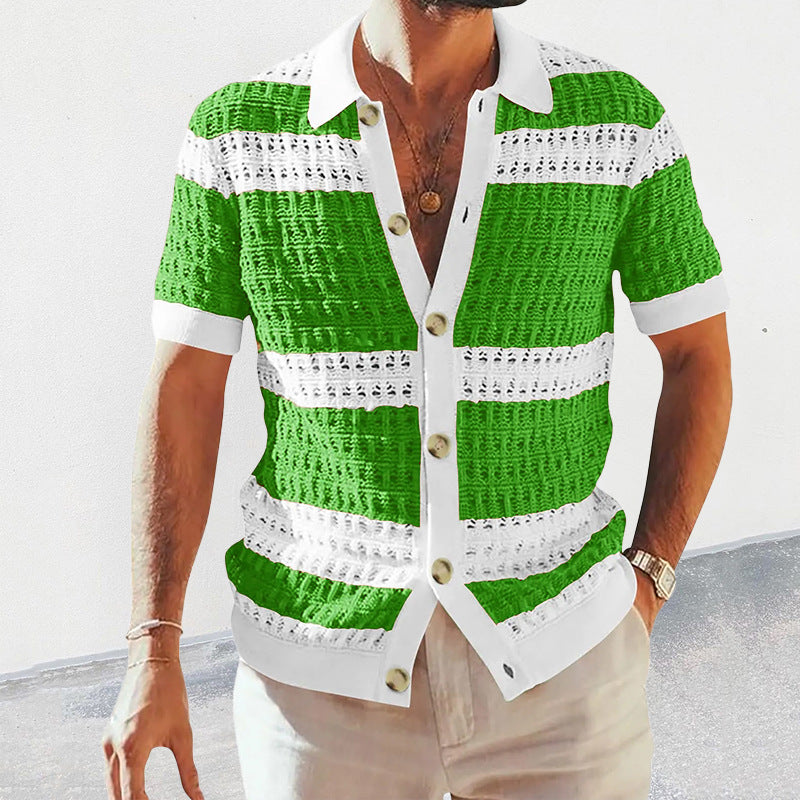 Men's Polo Neck Short Sleeve Shirts - green