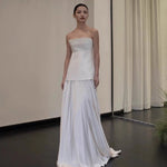 Graceful Tube Top White Engagement Gown