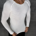 White Knit Slim-Fit Long-Sleeve Top