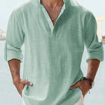 Casual Cotton Linen Shirt - light green
