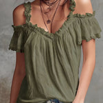 Off-Shoulder Blouse - green