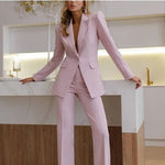 Carmine Pink Formal And Fashionable 2-Piece Suit