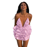 Tiered Ruffle Mini Dress ✨ - pink