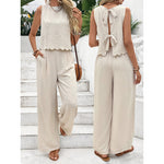 Tank Top Casual Pants Set - white