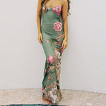 Suspender Skirt Vacation Beach Long Dresses - green