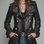 Vintage Black Leather Biker Jacket