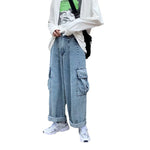 Straight-Leg Casual Loose Cropped Jeans