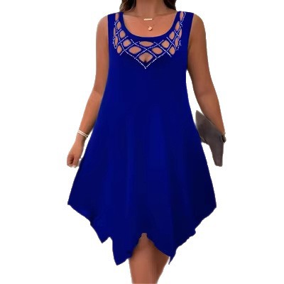 Sleeveless Commuter Dress - blue