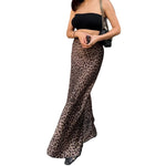 Leopard Print Mermaid Maxi Skirt