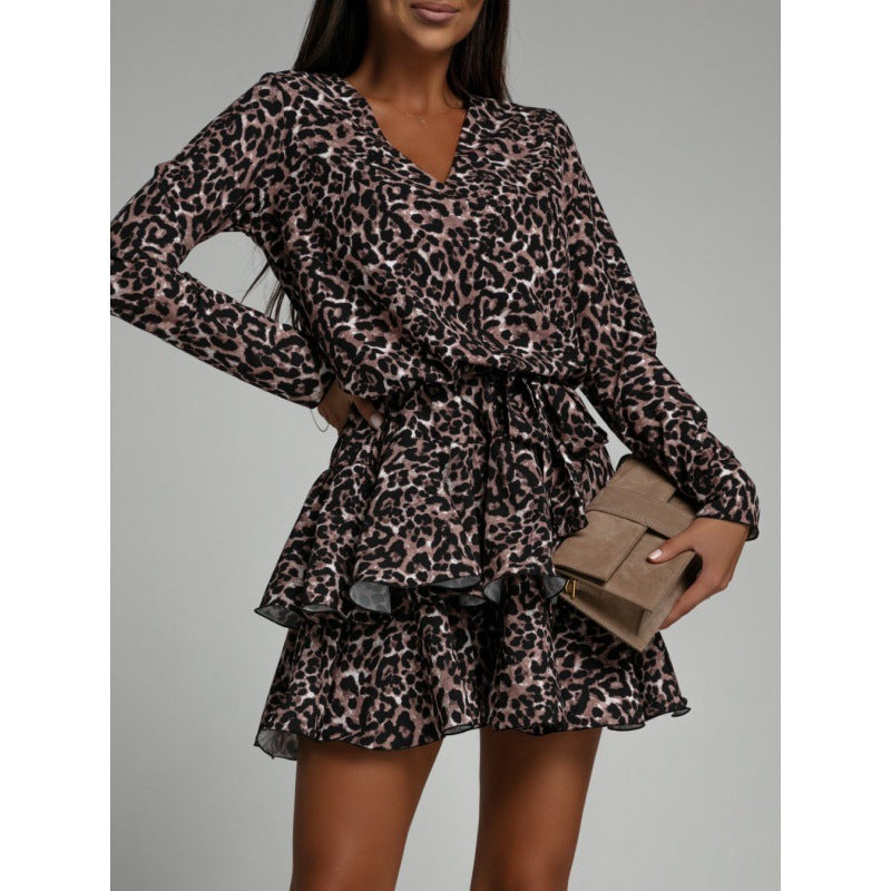 Stylish Figure-hugging Long-sleeve Layered Dress