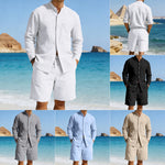 Casual Linen Shirt And Shorts Set