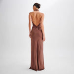 Bodycon Halter Backless Maxi Dresses - bown