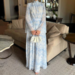 Floral Print High Neck Long Sleeve Maxi Dress