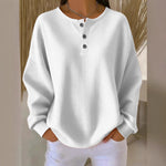 Ins Waffle Long-sleeved T-shirt- white