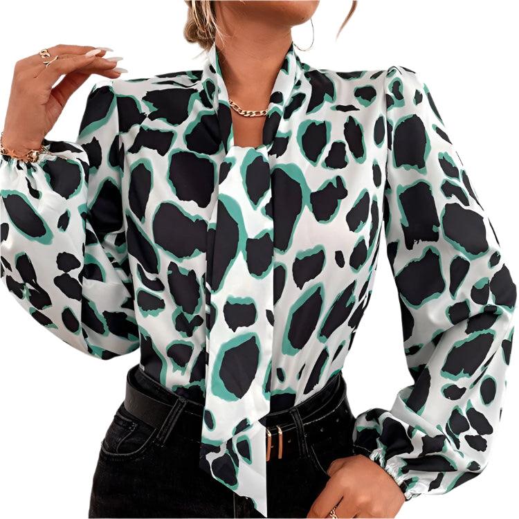 Long Sleeve Casual Lace Up Blouse - runwayfashionista.com