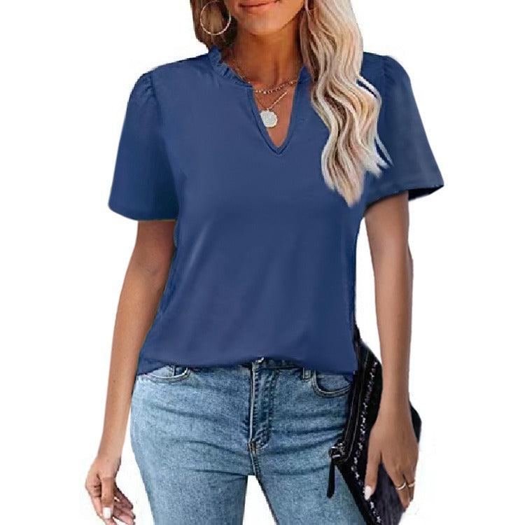 Casual Short Sleeve T-Shirt - runwayfashionista.com