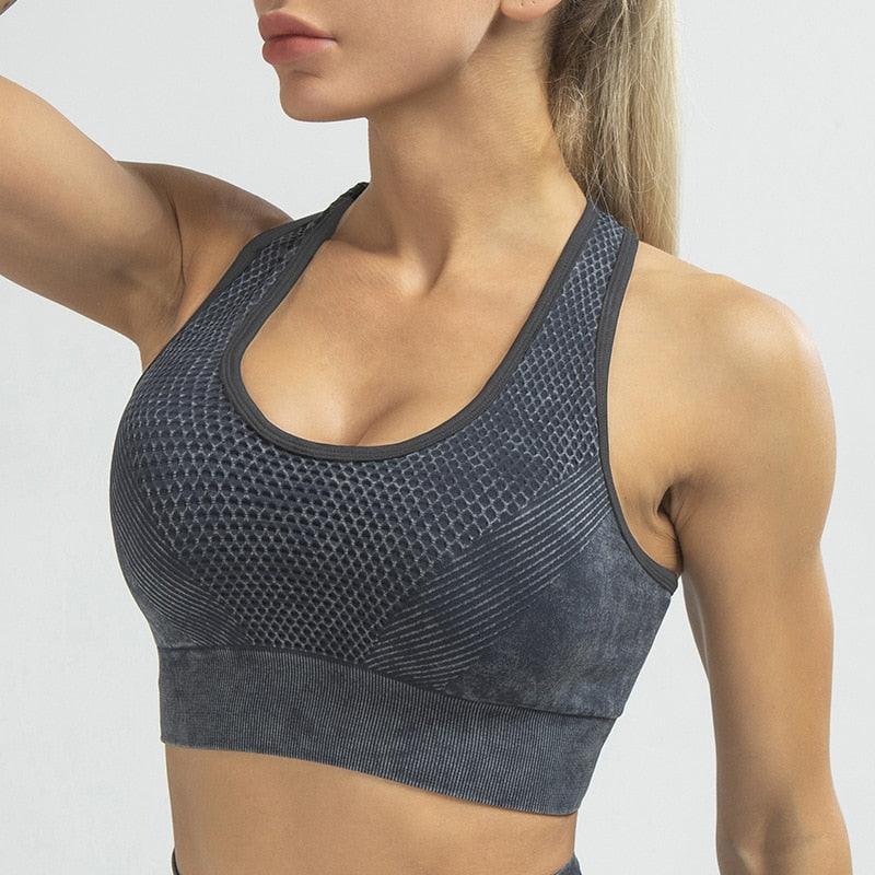 Padded Seamless Running Yoga Gym Bras - runwayfashionista.com