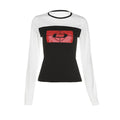 Round Neck Street Color Long Sleeve T-Shirts - runwayfashionista.com