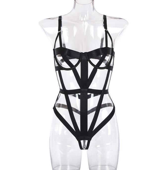 Cross-Strap Sexy Lingerie One-Piece - runwayfashionista.com