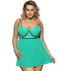 Plus Size Sexy Lingerie Lace Transparent Haltter Babydoll - runwayfashionista.com