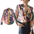 Turn Down Collar Full Sleeve Chiffon Shirts - runwayfashionista.com