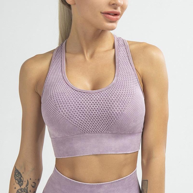 Padded Seamless Running Yoga Gym Bras - runwayfashionista.com