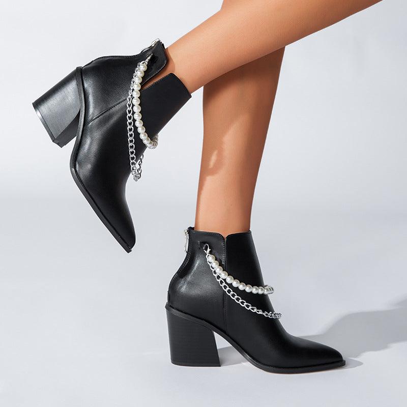 Chain Velvet Hundred With Martin Boots - runwayfashionista.com