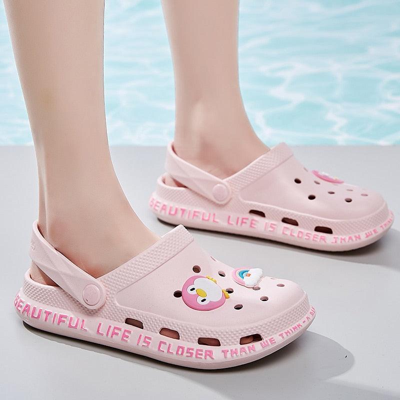 Hollow Out Mesh Beach Flats - runwayfashionista.com