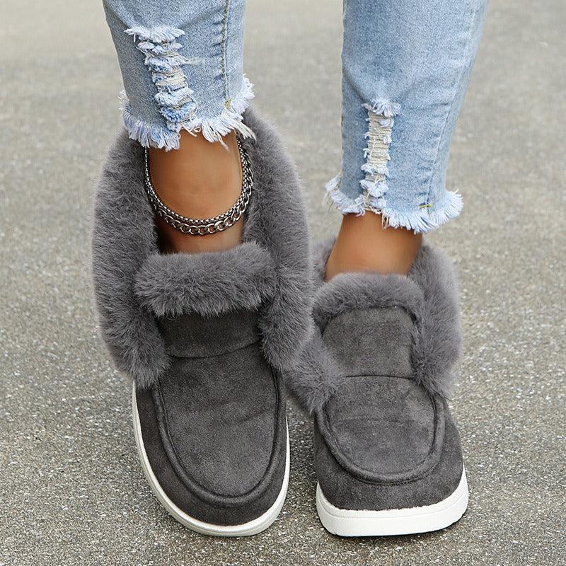 Low top Suede Cotton Shoes - runwayfashionista.com