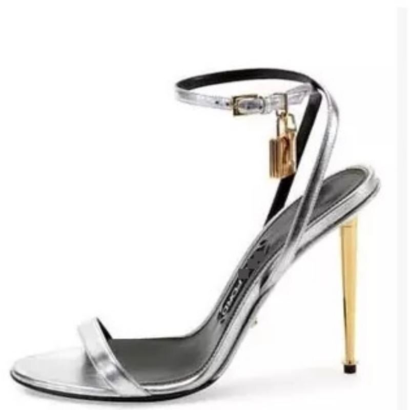 10CM Slotted Buckle Lock Stiletto Heels - runwayfashionista.com