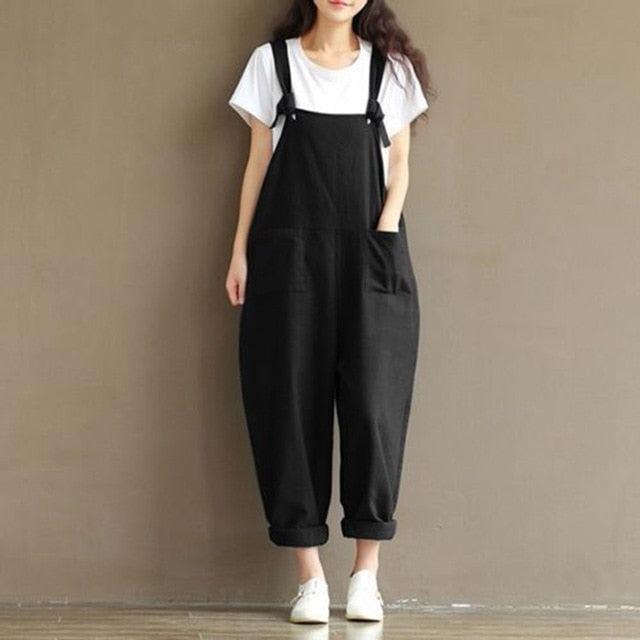 Loose Solid Jumpsuit - runwayfashionista.com