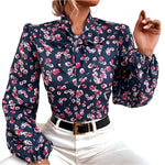 Long Sleeve Casual Lace Up Blouse - runwayfashionista.com