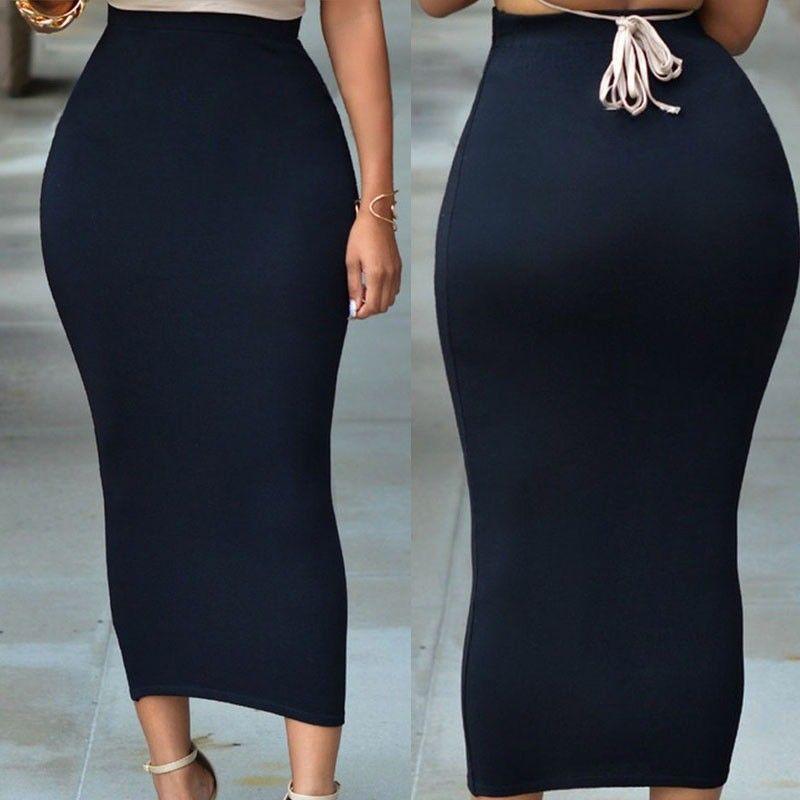 High Waist Pencil Bodycon Maxi Skirt - runwayfashionista.com