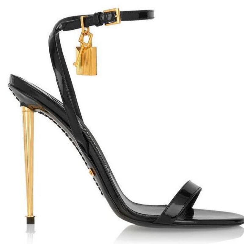 10CM Slotted Buckle Lock Stiletto Heels - runwayfashionista.com