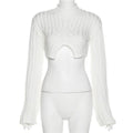 Crop Top Long Sleeve Knit - runwayfashionista.com