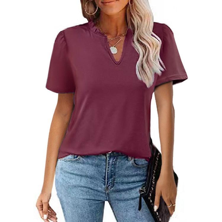 Casual Short Sleeve T-Shirt - runwayfashionista.com