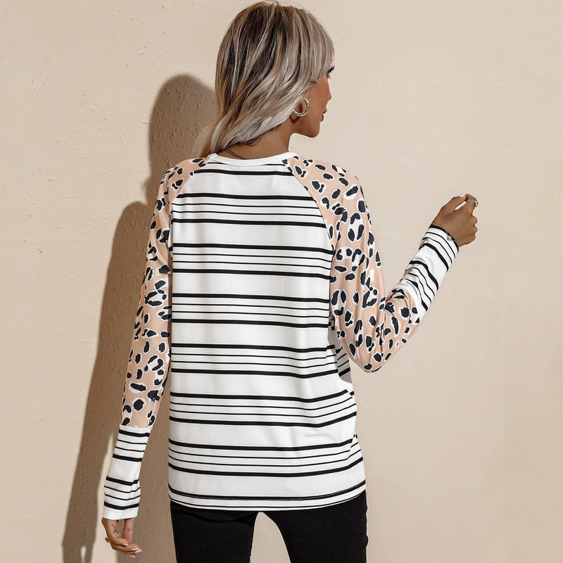 Long Sleeve Striped T-Shirt - runwayfashionista.com