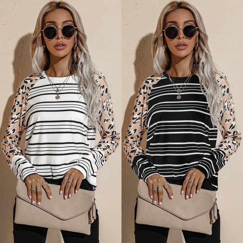 Long Sleeve Striped T-Shirt - runwayfashionista.com