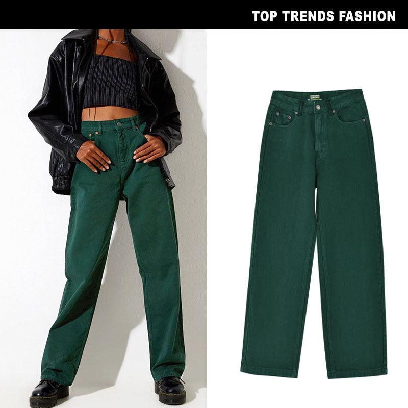 High Waist Loose Straight Trousers - runwayfashionista.com