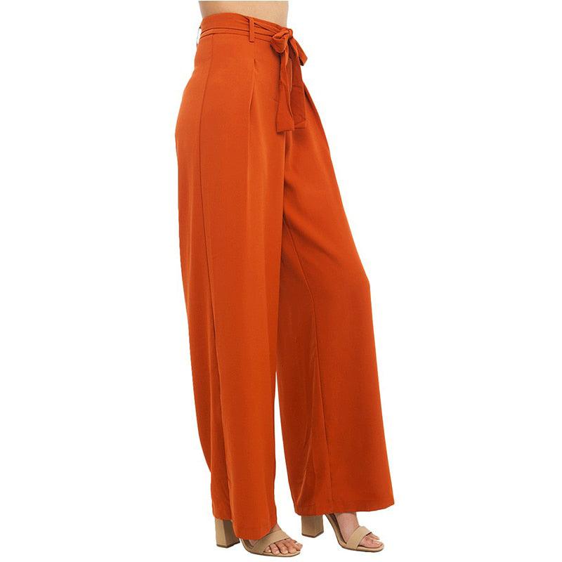 Wide Leg Chiffon Pants High Waist - runwayfashionista.com