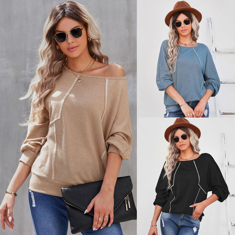 Sleeve Pullover Bottoming T-Shirt - runwayfashionista.com