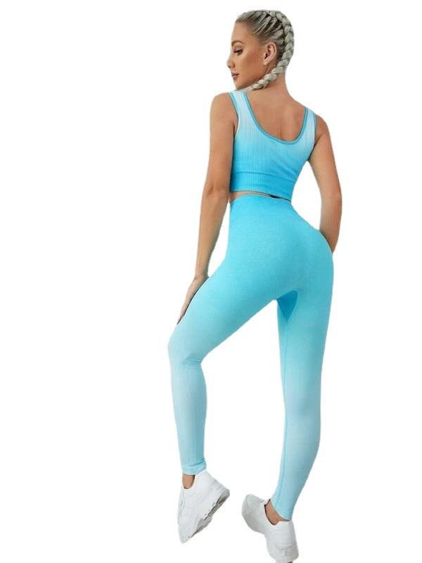 Gradient Color Yoga Clothing Suit - runwayfashionista.com