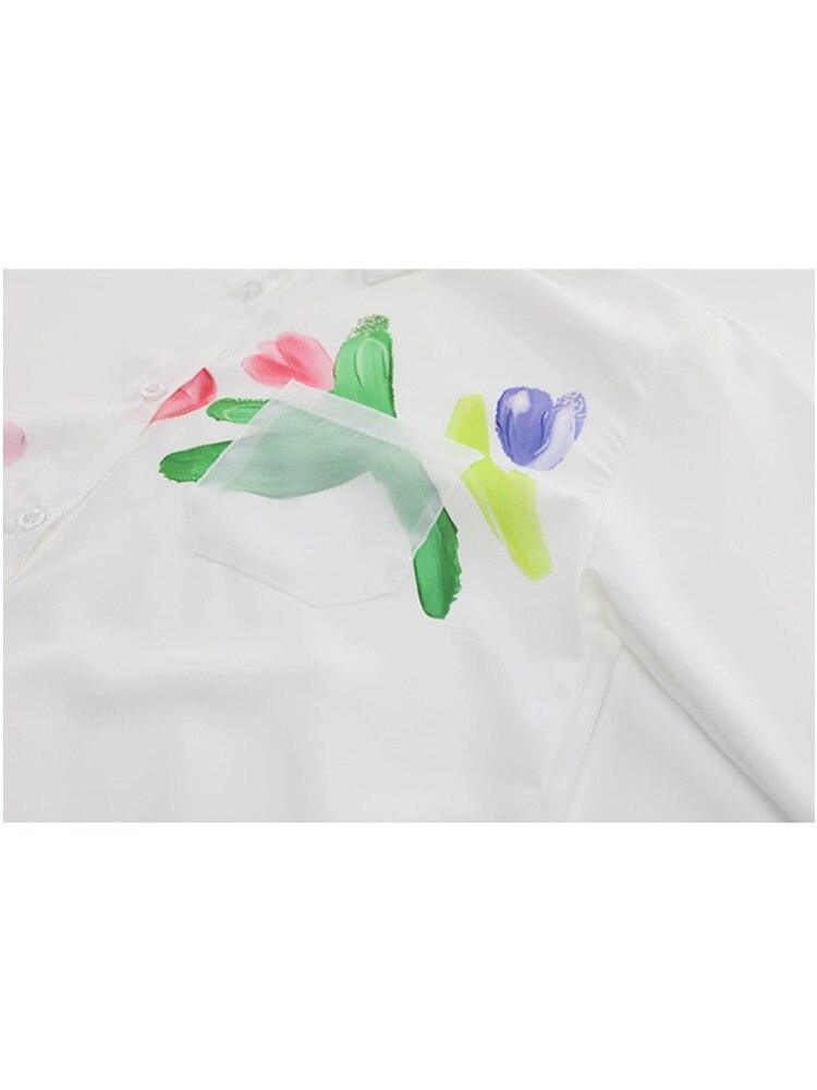 Long Sleeve Lapel Single Breasted Blouses - runwayfashionista.com
