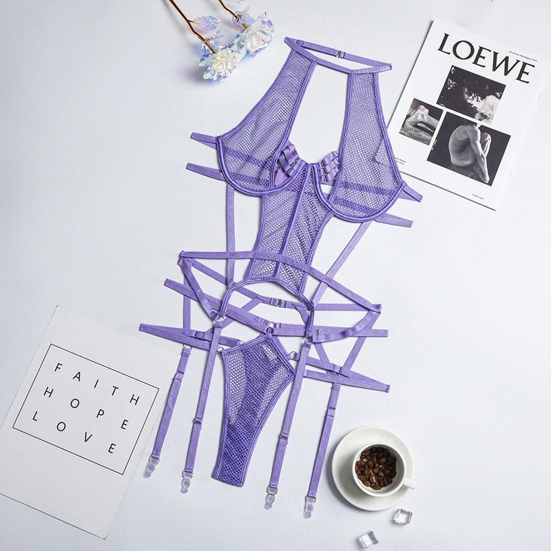 Lace Perspective Slim Sling Sexy Bodysuit - runwayfashionista.com