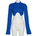 Crop Top Long Sleeve Knit - runwayfashionista.com