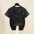 Three-Dimensional Bow Decoration T-Shirt - runwayfashionista.com